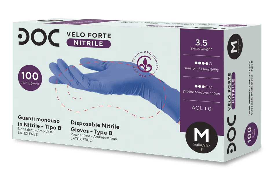 Guanti monouso nitrile VELO SOFT - box da 100 pezzi