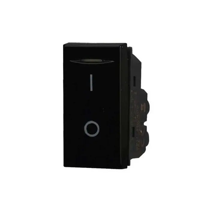 Interruttore bipolare 2P 16A compatibile Bticino Axolute colore nero Ettroit AN0402