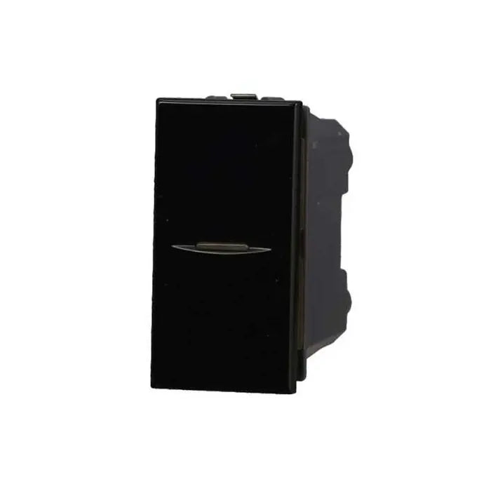 Interruttore assiale unipolare 1P 16A compatibile Bticino Axolute colore nero Ettroit AN0501