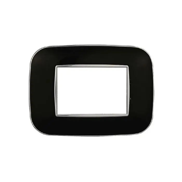 Placca compatibile Bticino Axolute 3 moduli plastica colore nero Orbis serie Moon Ettroit AN91302