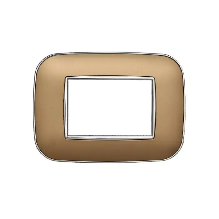 Placca compatibile Bticino Axolute 3 moduli plastica colore oro Orbis serie Moon Ettroit AN91311