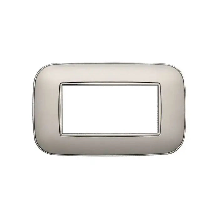 Placca compatibile Bticino Axolute 4 moduli plastica colore argento Orbis serie Moon Ettroit AN91406