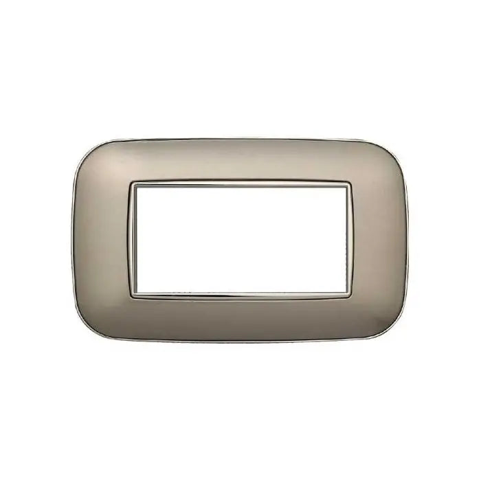 Placca compatibile Bticino Axolute 4 moduli plastica colore titanio Orbis serie Moon Ettroit AN91408