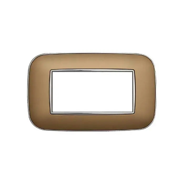 Placca compatibile Bticino Axolute 4 moduli plastica colore oro Orbis serie Moon Ettroit AN91411