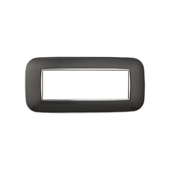 Placca compatibile Bticino Axolute 6 moduli plastica colore acciaio scuro Orbis serie Moon Ettroit AN91607