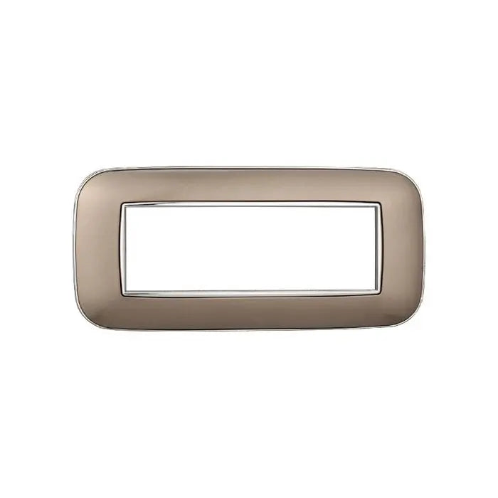Placca compatibile Bticino Axolute 6 moduli plastica colore cromato lucido Orbis serie Moon Ettroit AN91613