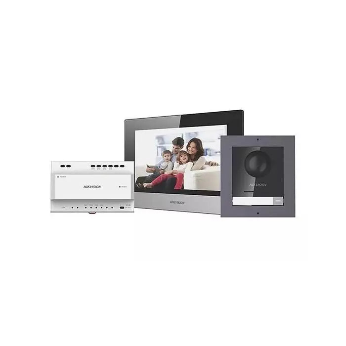 Hikvision DS-KIS702Y Kit Videocitofonico Monofamiliare 7” Touch screen LCD 2-Wire Serie Y Pro Bifilare full hd 1080p IP65 P2P Hik-connect
