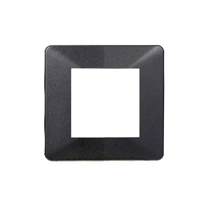 Placca compatibile Vimar Plana 2 moduli plastica colore acciaio scuro Ettroit EV83207