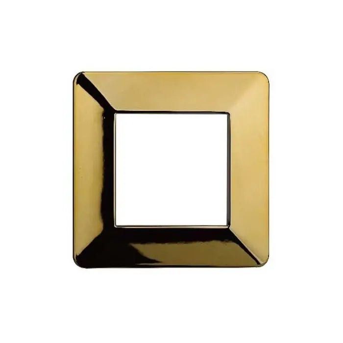 Placca compatibile Vimar Plana 2 moduli plastica colore oro lucido Ettroit EV83212