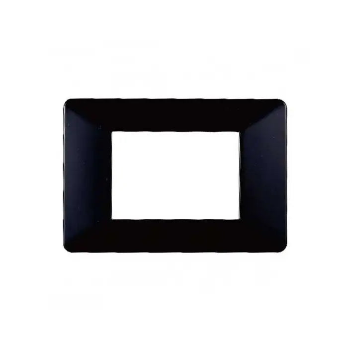 Placca compatibile Vimar Plana 3 moduli plastica colore nero Ettroit EV83302