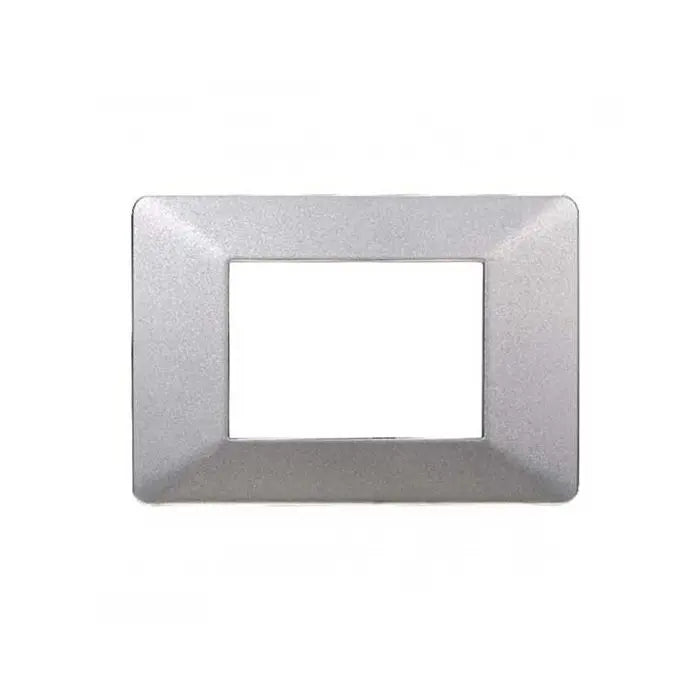 Placca compatibile Vimar Plana 3 moduli plastica colore argento Ettroit EV83306