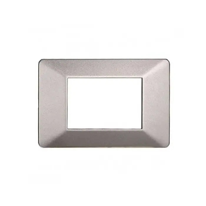 Placca compatibile Vimar Plana 3 moduli plastica colore titanio Ettroit EV83308