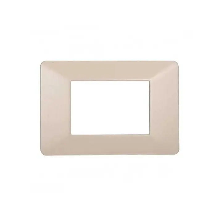 Placca compatibile Vimar Plana 3 moduli plastica colore sabbia Ettroit EV83309