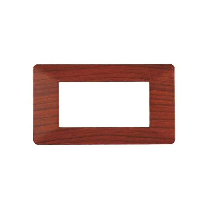 Placca compatibile Vimar Plana 4 moduli plastica colore radica Ettroit EV83403