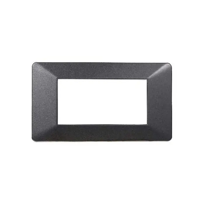 Placca compatibile Vimar Plana 4 moduli plastica colore acciaio scuro Ettroit EV83407