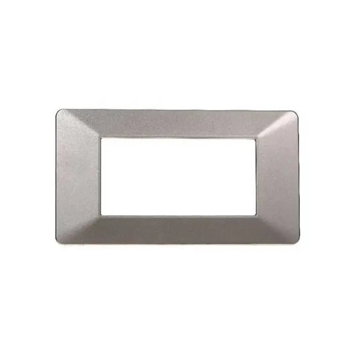 Placca compatibile Vimar Plana 4 moduli plastica colore titanio Ettroit EV83408