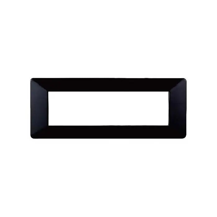 Placca compatibile Vimar Plana 7 moduli plastica colore nero Ettroit EV83702