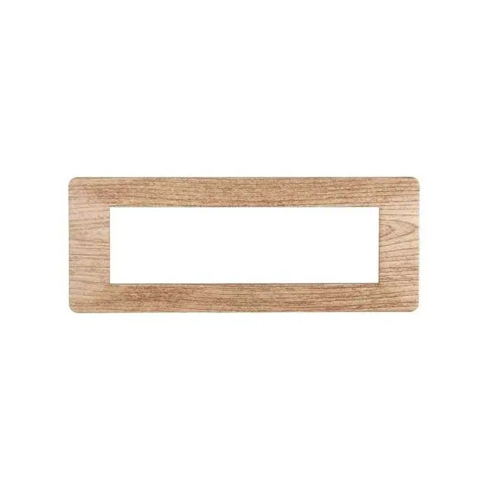 Placca compatibile Vimar Plana 7 moduli plastica colore legno chiaro Ettroit EV83704
