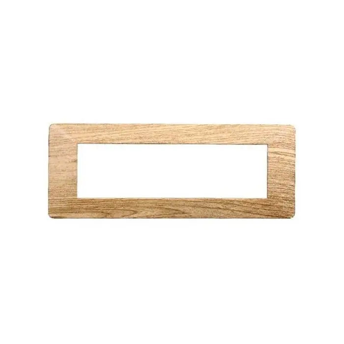 Placca compatibile Vimar Plana 7 moduli plastica colore legno scuro Ettroit EV83705