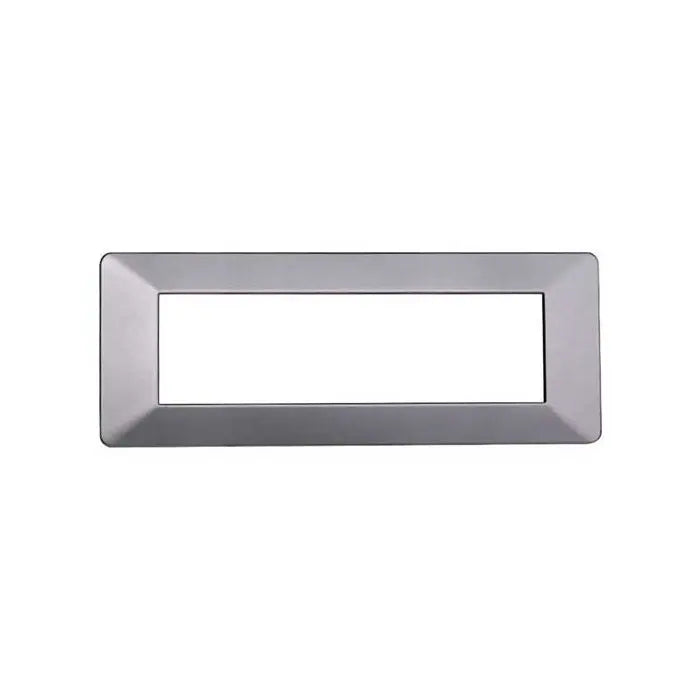 Placca compatibile Vimar Plana 7 moduli plastica colore argento Ettroit EV83706