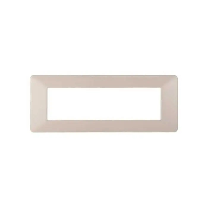 Placca compatibile Vimar Plana 7 moduli plastica colore sabbia Ettroit EV83709