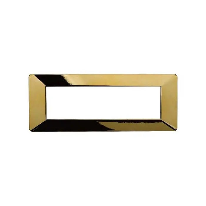 Placca compatibile Vimar Plana 7 moduli plastica colore oro lucido Ettroit EV83712