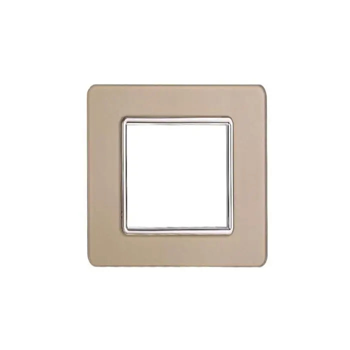 Placca compatibile Vimar Plana 2 moduli vetro colore oro Ettroit EV84211