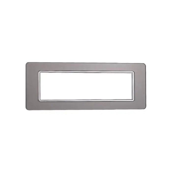 Placca compatibile Vimar Plana 7 moduli vetro colore argento Ettroit EV84606