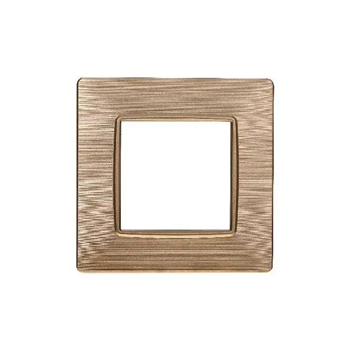 Placca compatibile Vimar Plana 2 moduli plastica colore oro satinato Ettroit EV85211
