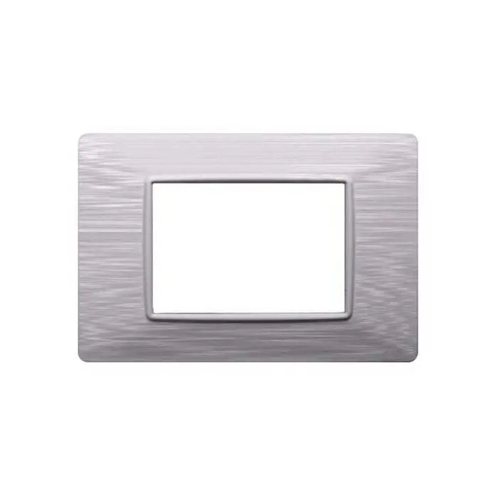 Placca compatibile Vimar Plana 3 moduli plastica colore bianco satinato Ettroit EV85301