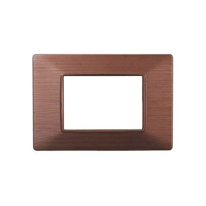 Placca compatibile Vimar Plana 3 moduli plastica colore bronzo satinato Ettroit EV85310