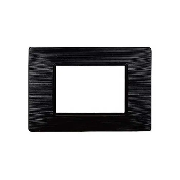 Placca compatibile Vimar Plana 3 moduli plastica colore nero satinato Ettroit EV85314