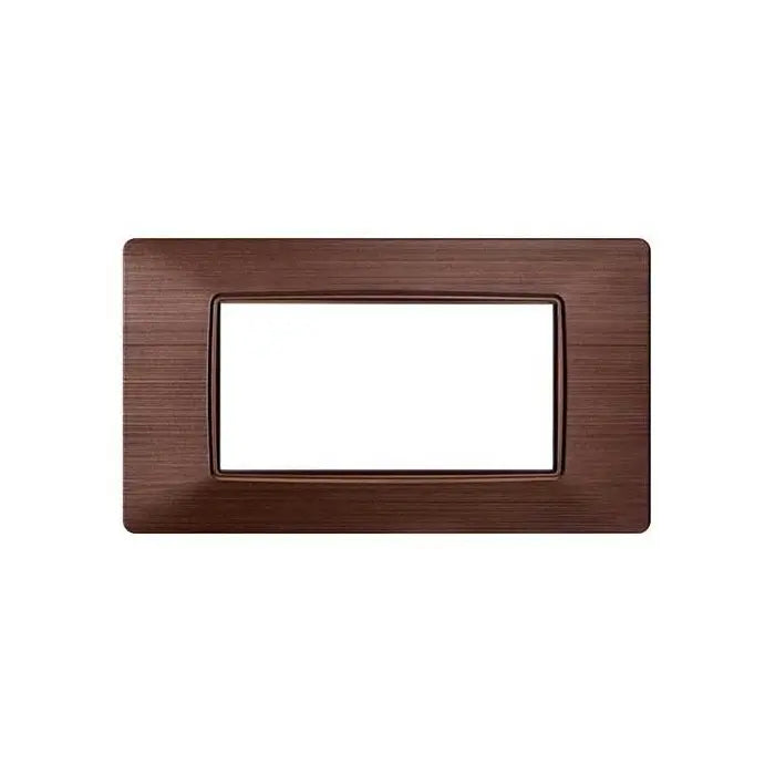Placca compatibile Vimar Plana 4 moduli plastica colore bronzo satinato Ettroit EV85410