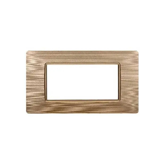 Placca compatibile Vimar Plana 4 moduli plastica colore oro satinato Ettroit EV85411