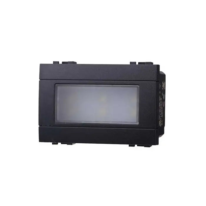 Lampada LED segnapasso 2.4W 220V luce bianco caldo 3000K da incasso compatibile Bticino Livinglight colore nero