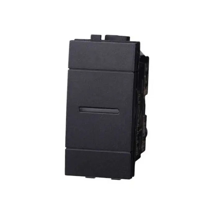 Interruttore assiale unipolare 1P 16A compatibile Bticino Livinglight colore nero