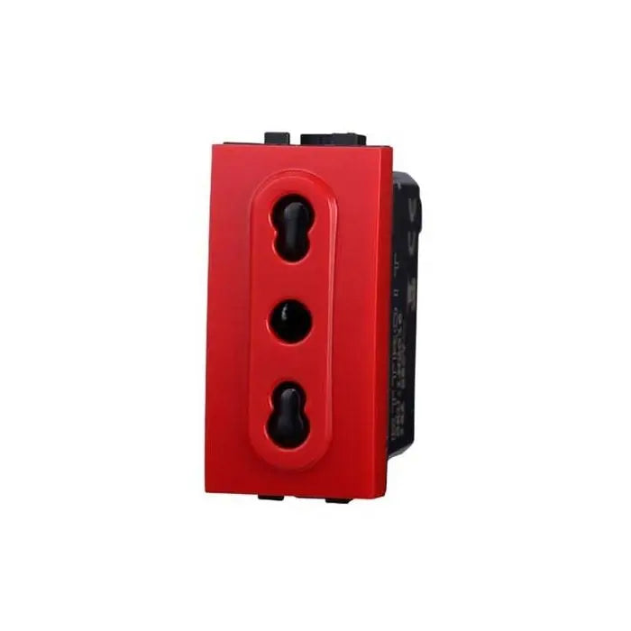Presa bipasso compatibile Bticino Livinglight 2P+T 10/16A 250V colore rosso