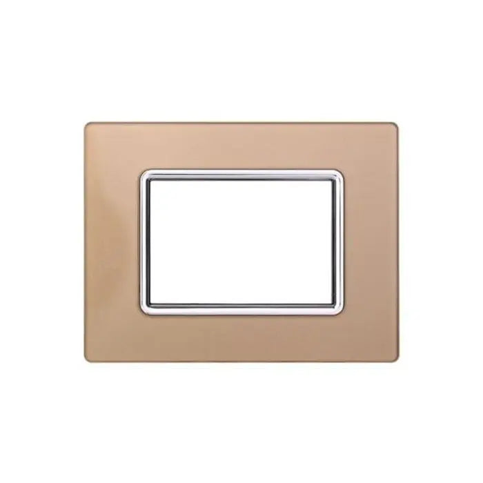 Placca compatibile Bticino Livinglight 3 moduli vetro colore oro