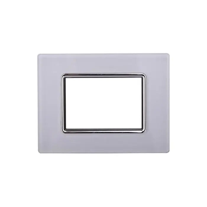 Placca compatibile Bticino Livinglight 3 moduli vetro colore bianco