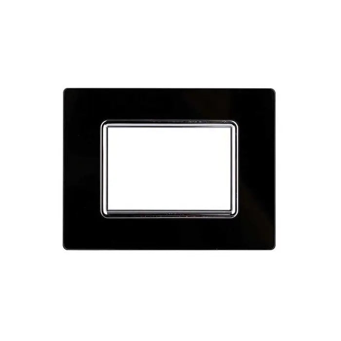 Placca compatibile Bticino Livinglight 3 moduli vetro colore nero