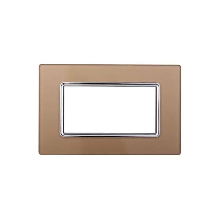 Placca compatibile Bticino Livinglight 4 moduli vetro colore oro