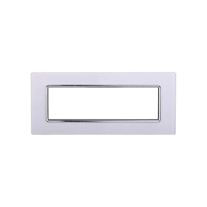 Placca compatibile Bticino Livinglight 7 moduli vetro colore bianco