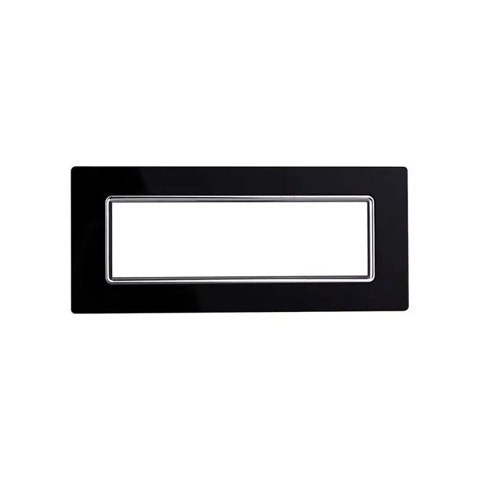 Placca compatibile Bticino Livinglight 7 moduli vetro colore nero