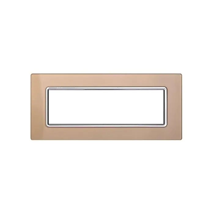 Placca compatibile Bticino Livinglight 7 moduli vetro colore oro