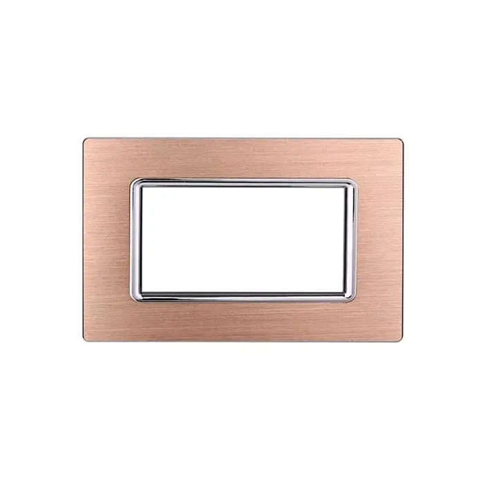 Placca compatibile Bticino Livinglight 4 moduli alluminio colore oro