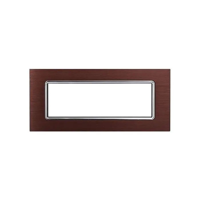 Placca compatibile Bticino Livinglight 7 moduli alluminio colore bronzo