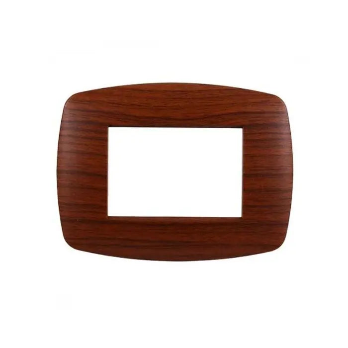 Placca compatibile Bticino Livinglight 3 moduli plastica slim colore radica