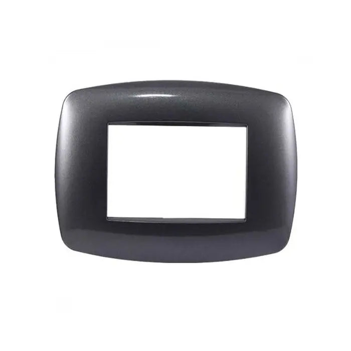 Placca compatibile Bticino Livinglight 3 moduli plastica slim colore acciaio scuro