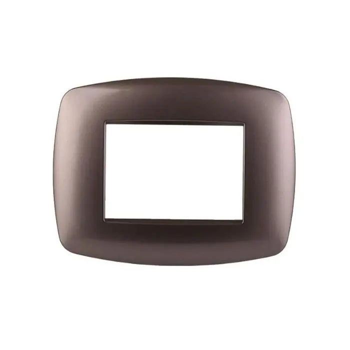 Placca compatibile Bticino Livinglight 3 moduli plastica slim colore acciaio bronzo