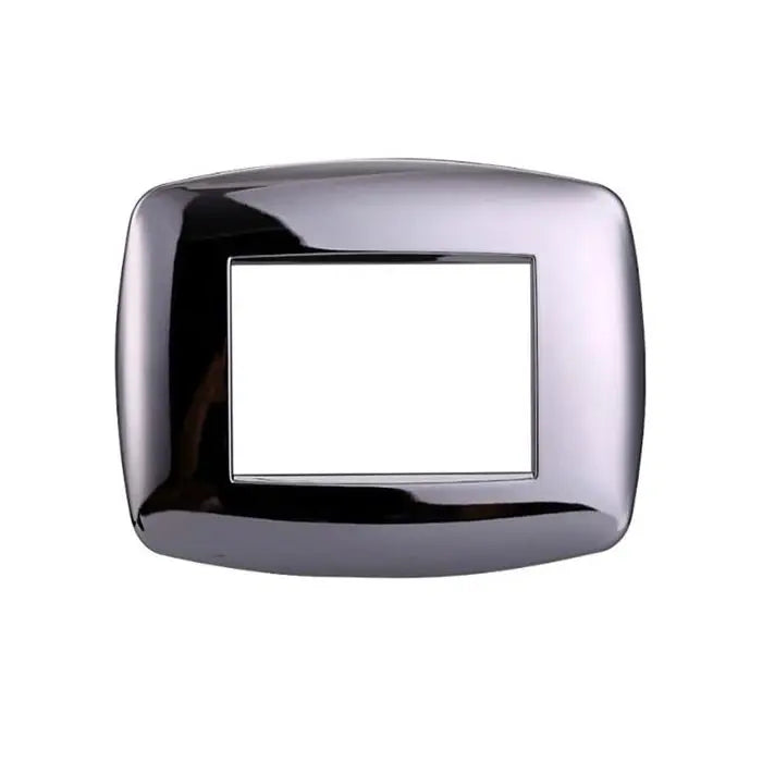 Placca compatibile Bticino Livinglight 3 moduli plastica slim colore cromato lucido